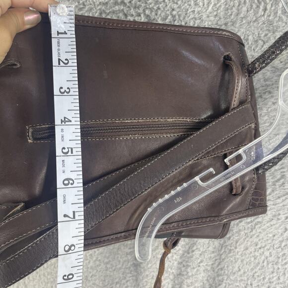 Brighton Backpack Purse Womens Brown Black Croc Embossed Leather Bag Western - Picture 4 of 16